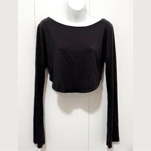 Dynamite Black Long Sleeve Crop Top